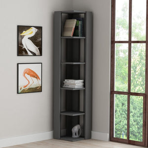 Libreria angolare 34x34x161 cm Nati antracite 5 ripiani