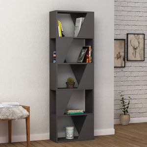 Libreria 5 ripiani Frame 54x168 colore antracite