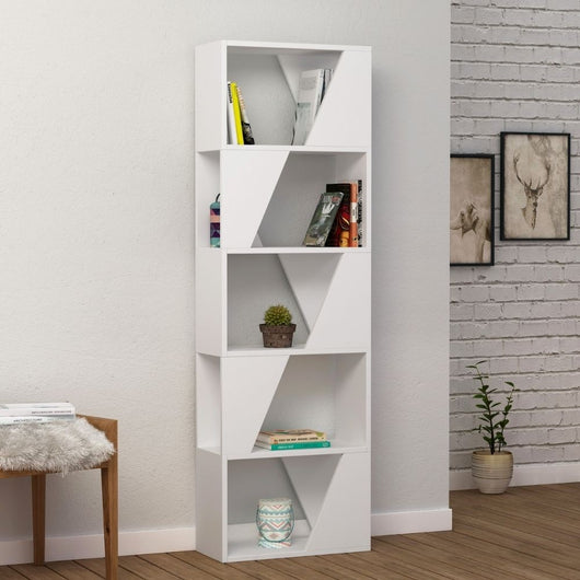 Libreria 5 ripiani Frame 54x168 colore bianco