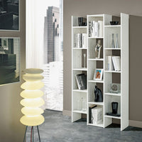 Libreria bianco larice con 15 ripiani Georgia 90x30x181H