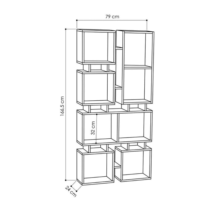 Libreria bifacciale 79x166,5 cm Rail  antracite