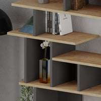 Libreria design 120x29,2x149 cm Apollon rovere e antracite