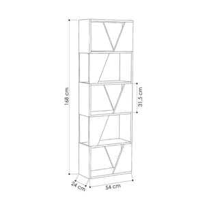 Libreria Frame 54x168 cm 5 ripiani antracite