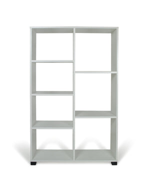 Libreria giorno 7 ripiani 80x24x126,5cm in legno sbiancato - Kitaly