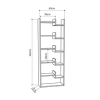 Libreria 11 Ripiani 22x69x162,5 cm in MDF Oppa Rovere e Antracite