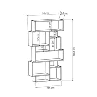 Libreria orizzontale bifacciale 96x25,5x168,5 cm tortora