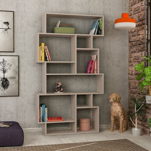 Libreria orizzontale bifacciale 96x25,5x168,5 cm tortora