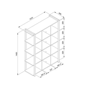 Libreria rovere quercia a cubi con profili antracite Denver31