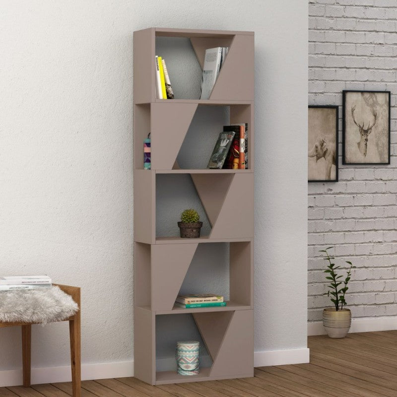 Libreria 5 ripiani Frame 54x168 colore tortora