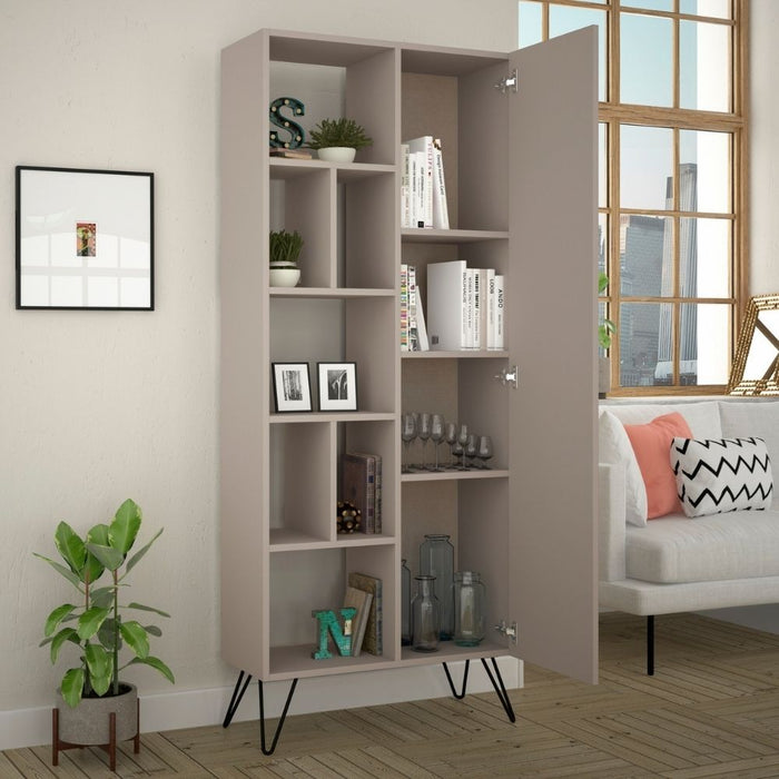 Libreria con anta Jedda 80,6x191 colore tortora