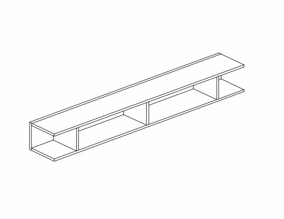 Libreria orizzontale sospesa, finitura Gesso, ZLCINFNPENEW95