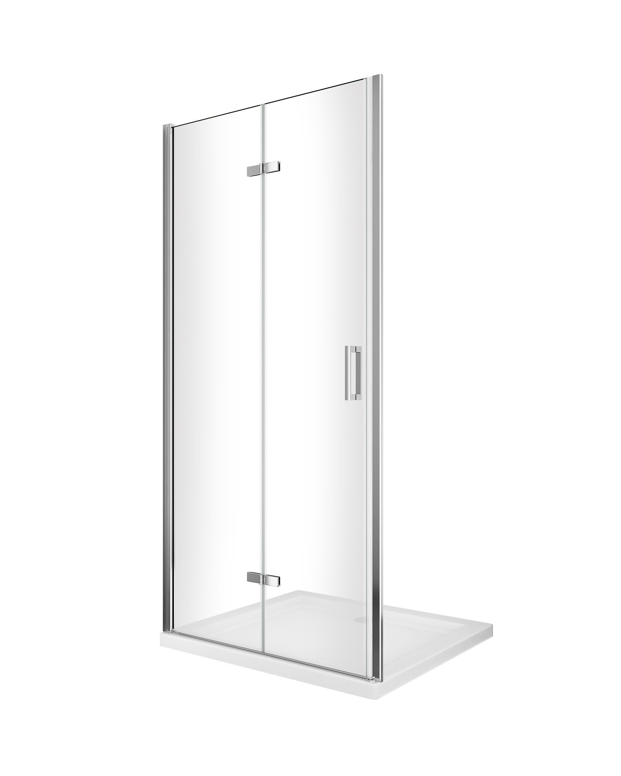 Porta box doccia con apertura a libro pieghevole a soffietto per installazione in nicchia H 190 cromo trasparente anticalcare misura 63-66,5