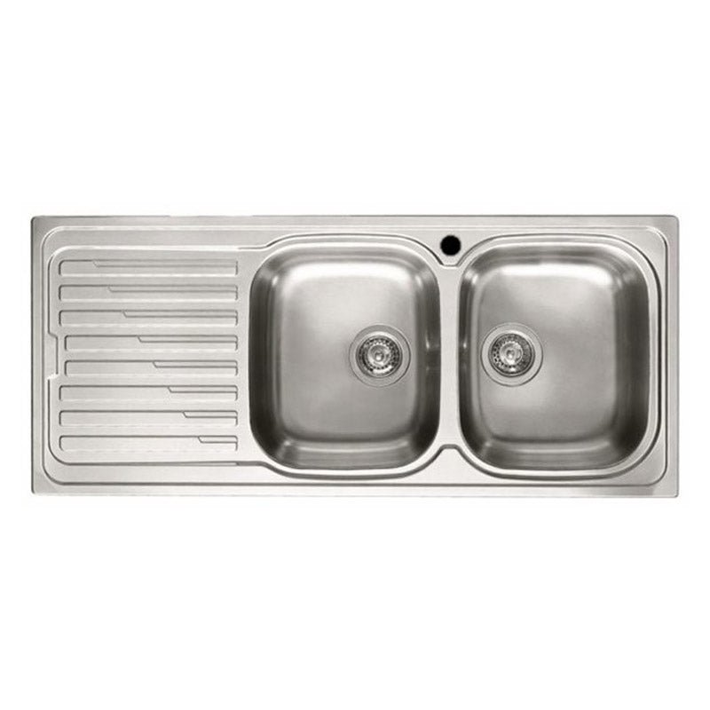 Lavello Elleci Incasso 2 vasche 116x50 Sky 500 Vasche a Destra Satinata Acciaio/Inox LIK500SACDX