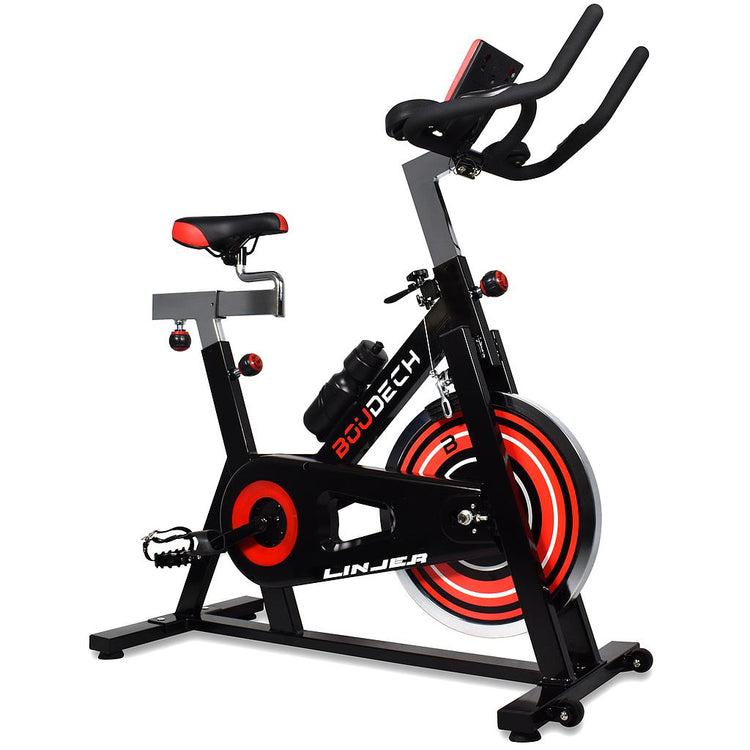 LINJER 1800 Cyclette da corsa professionale con volano da 18Kg con cardiofrequenzimetro e software di monitoraggio Cyclette da fitness Whirling bike Professional Running Bike