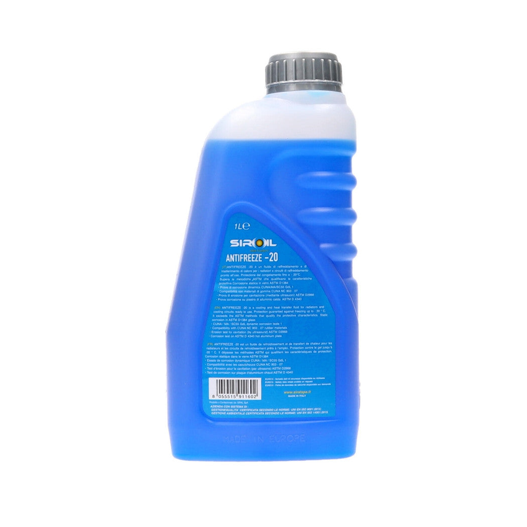 Liquido Per Radiatore Radiatori Pronto All'uso Antifreeze -20 Blu 1 Lt Sir-antf         