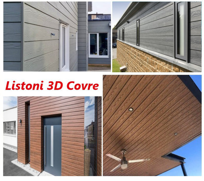 Listoni WPC 3D Covre 25m² per rivestimenti colore Teak Plus listone 174x2200mm spessore 21mm