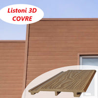 Listoni WPC 3D Covre 25m² per rivestimenti colore Teak Plus listone 174x2200mm spessore 21mm