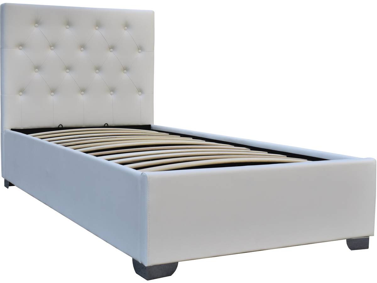 Letto singolo con contenitore "TINO" - 90x190 cm colore Bianco