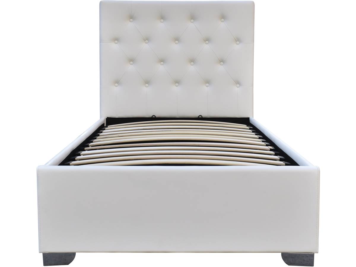 Letto singolo con contenitore "TINO" - 90x190 cm colore Bianco