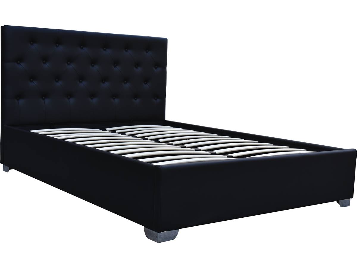 Letto con contenitore 140x190 cm "TINO" colore Nero