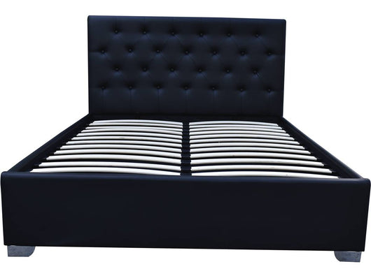 Letto con contenitore 140x190 cm "TINO" colore Nero