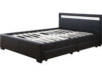 Letto con LED "Nico" - 140x190 cm colore Nero