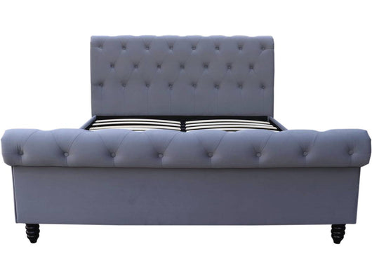 Letto in velluto "Gedefroy" - 140 x 190 cm - grigio