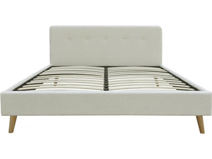 Letto in tessuto riccio "Nemo" 140x190 - Crema