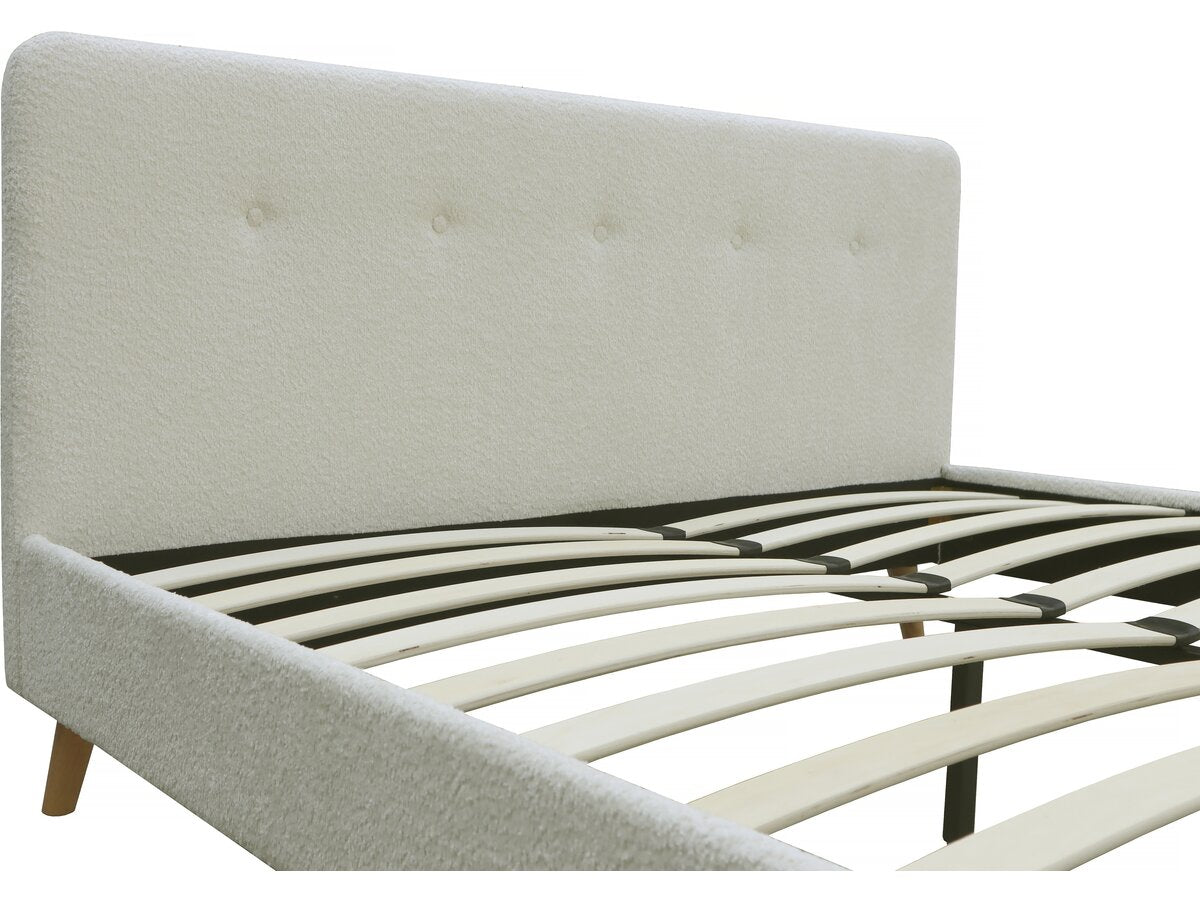 Letto in tessuto riccio "Nemo" 140x190 - Crema