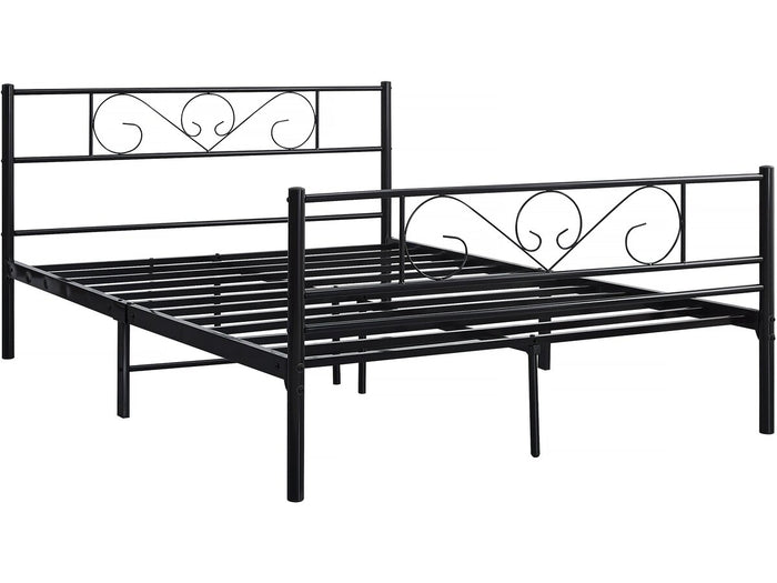 Letto in metallo "Elodie" - 140 x 190 cm - Nero