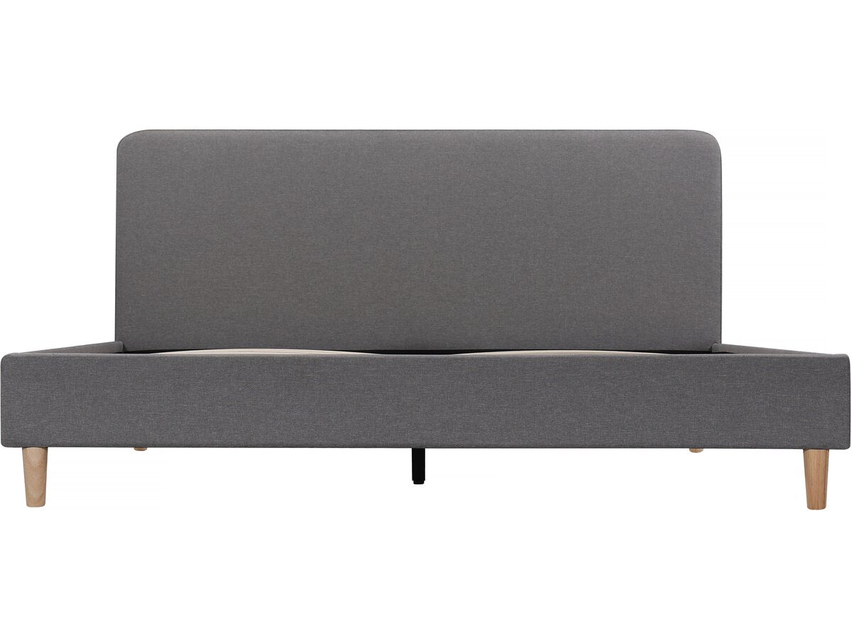 Letto matrimoniale in tessuto "Louise" - 140 x 190 cm - Grigio