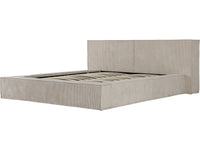 Letto con contenitore in velluto a coste "Courchevel" - 160 x 200 cm - Beige