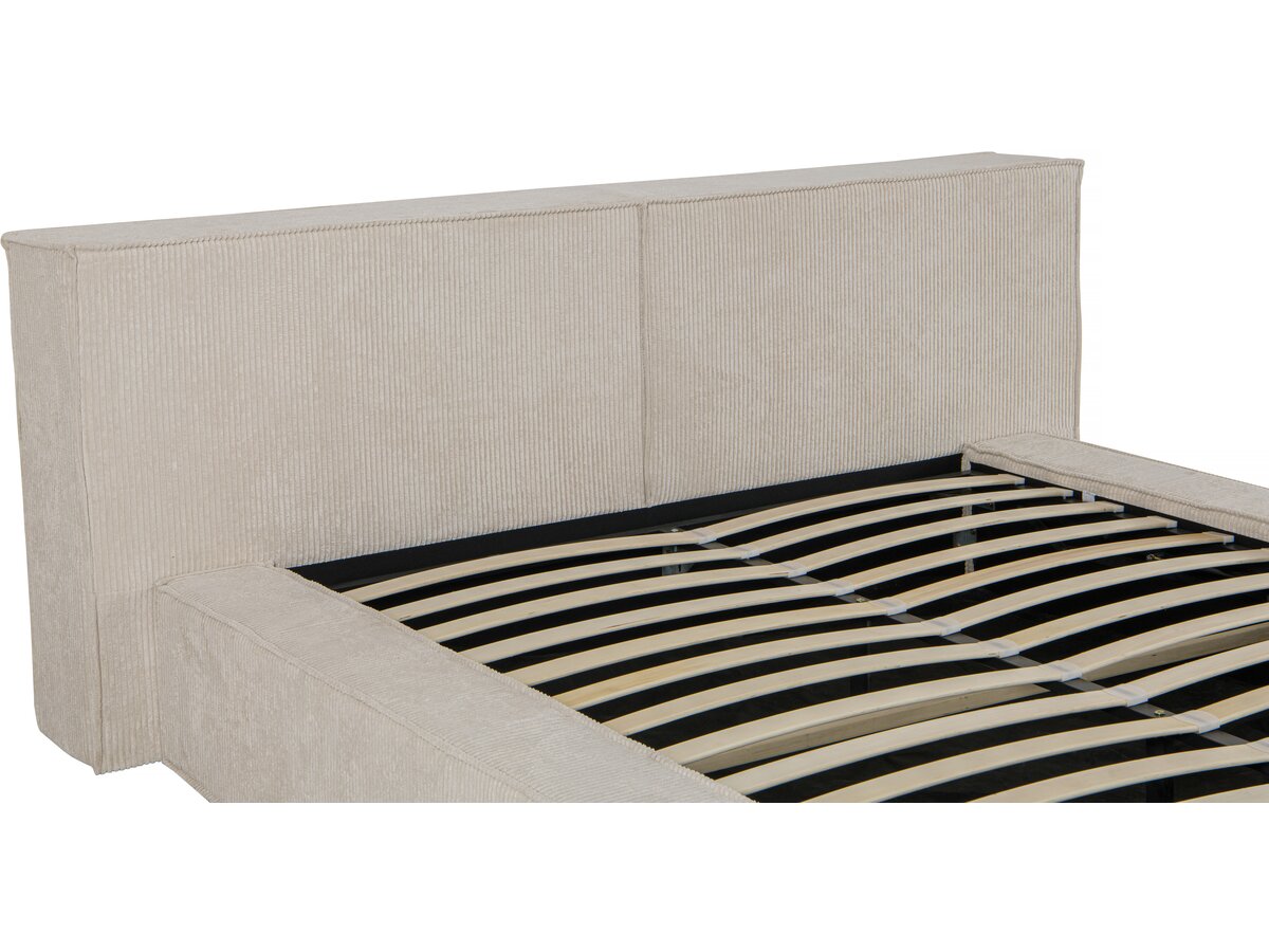 Letto con contenitore in velluto a coste "Courchevel" - 160 x 200 cm - Beige