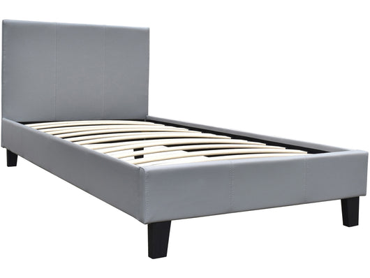 Letto "Lina"- 90 x 190 cm - Grigio chiaro