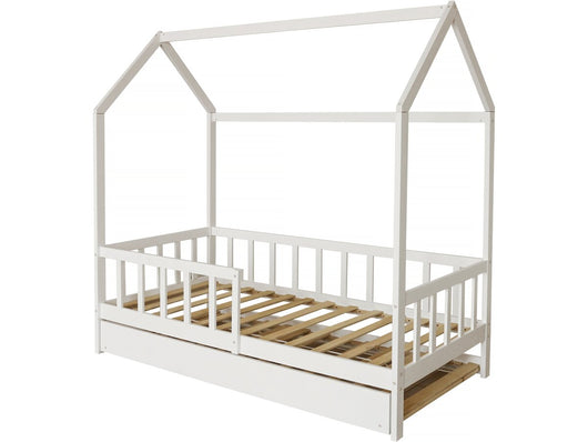 Letto a capanna per bambini "Paloma" con cassetto - 90 x 190 cm - Bianco