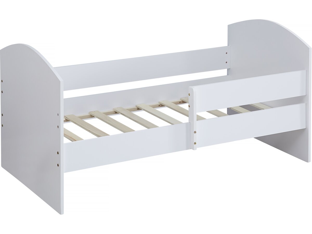 Letto per bambini "Victoria" con barriera - Legno - Bianco - 80 x 160 cm