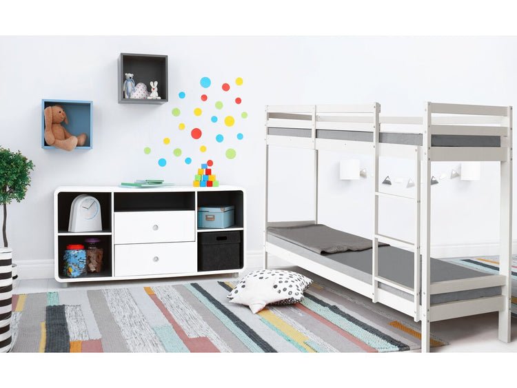 Letto a castello in legno per bambini "Lionel" 90 x 190 cm - Bianco