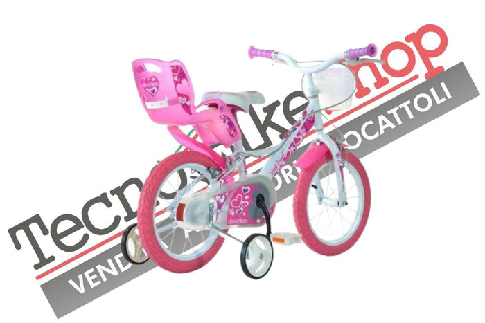 Bicicletta Bambina Little Heart Dino Bikes 14 pollici