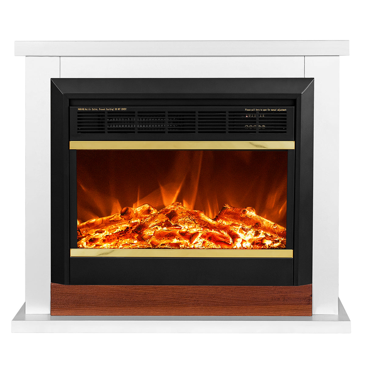 Camino Elettrico da Pavimento 70x80x30 cm Effetto Fiamma 1500W Sting & Mars