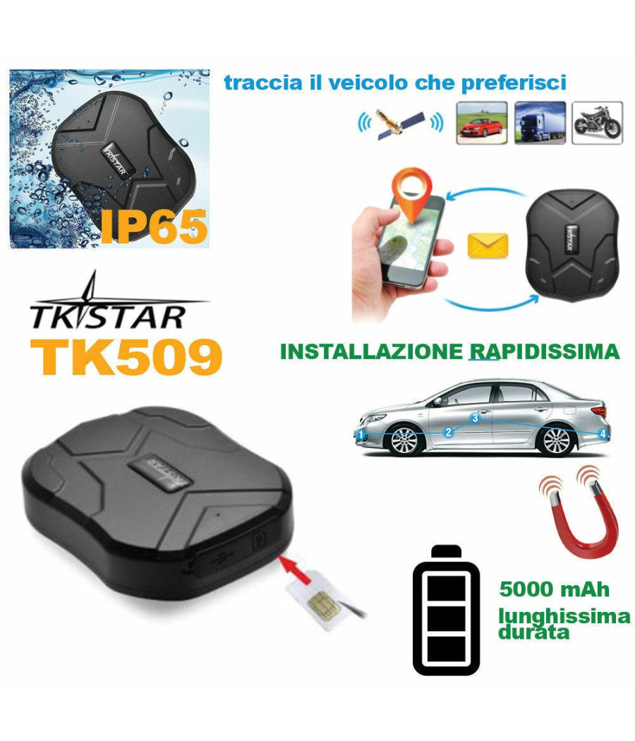 Localizzatore Antifurto Satellitare Tracker Gps Gsm Tk905 Power Auto Gps 5000mah         