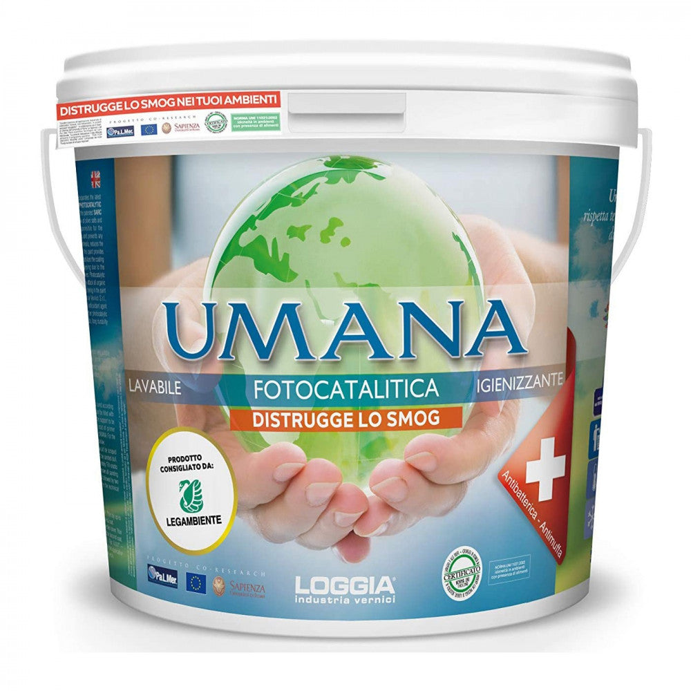 Loggia umana classic 2,5lt pittura bianca lavabile igienizzante ed antibatterica