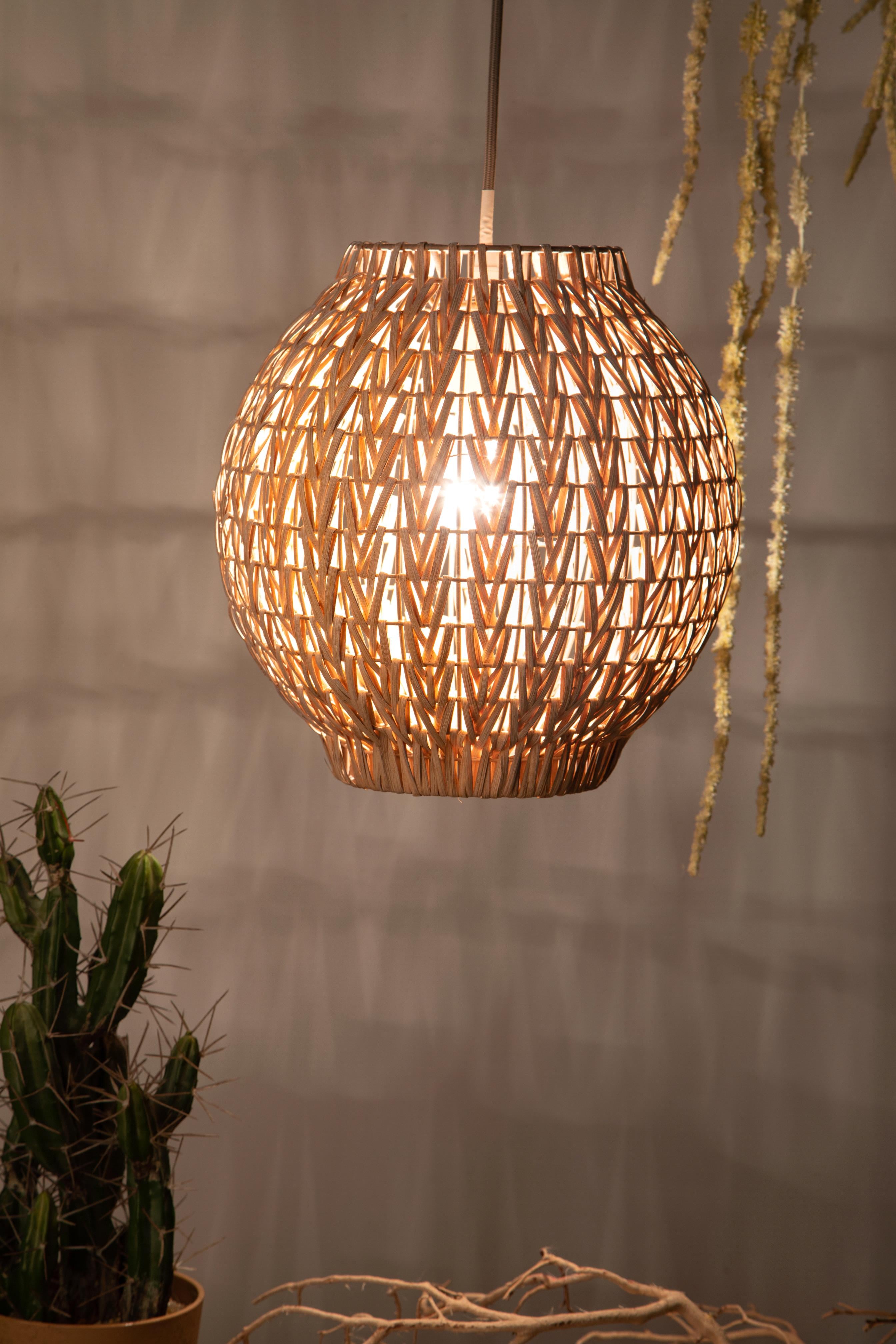 Lampadario in Rattan H 305 cm