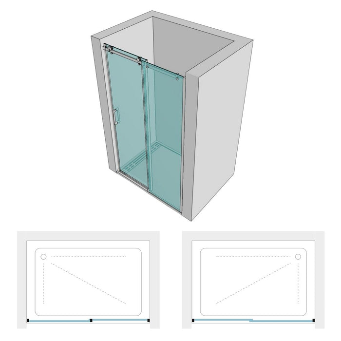 Porta box doccia doppia anta scorrevole gemma cristallo trasparente 8 millimetri *** misure 127-129xh200 cm, confezio...