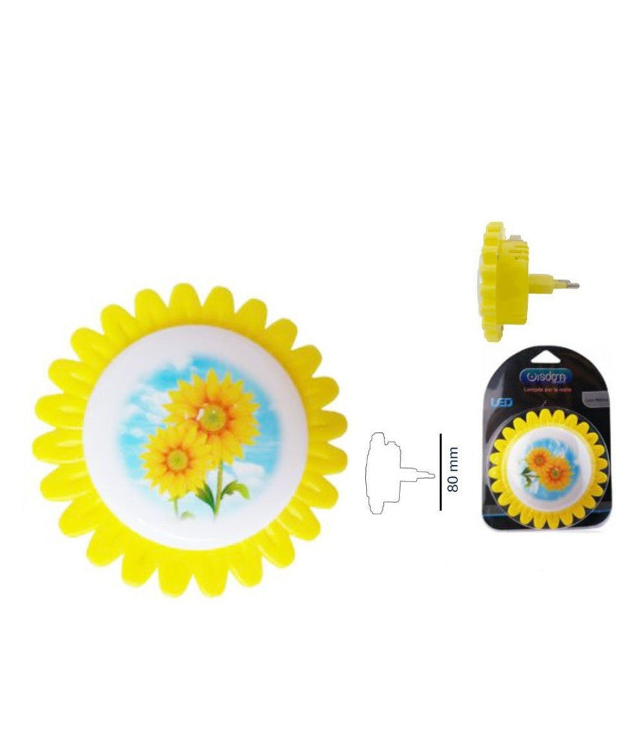 Luce Led Notturna Forma Fiore Giallo Luce Bianca Lampada Cameretta Bimbi Dt-2188         