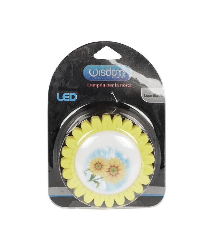 Luce Led Notturna Forma Fiore Giallo Luce Bianca Lampada Cameretta Bimbi Dt-2188         