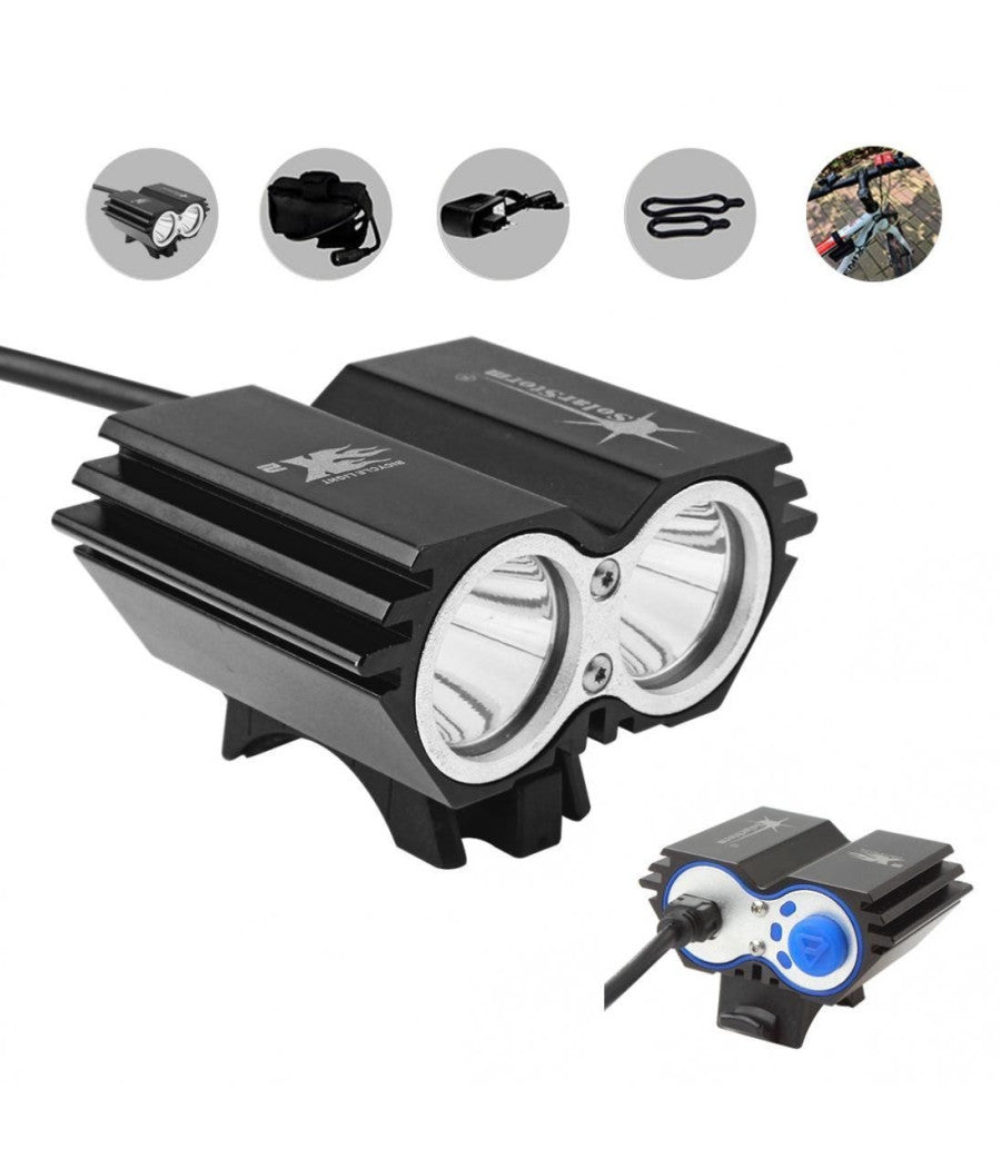 Luce Torcia Cree Led Xm-l2 Faro Fanale Bicicletta Mtb Bdc Bici Scuter Lampada         