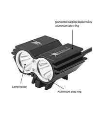 Luce Torcia Cree Led Xm-l2 Faro Fanale Bicicletta Mtb Bdc Bici Scuter Lampada         