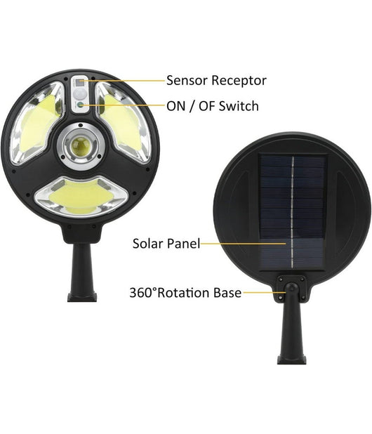 Luci Da Giardino Solare A Led Ricarica Rapida Cob Illuminazione Stradale Esterno         