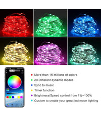 Luci Natalizie A Strisce Led App 10mt Usb Bluetooth Decorative Per Albero Natale         