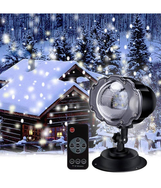 Luci Proiettore Luce Natale Laser Light Led Addobbi Natalizi Fiocco Di Neve         